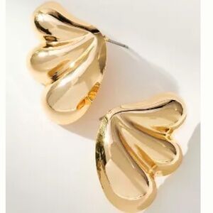 Anthropologie Gold Sculptural earrings NWT